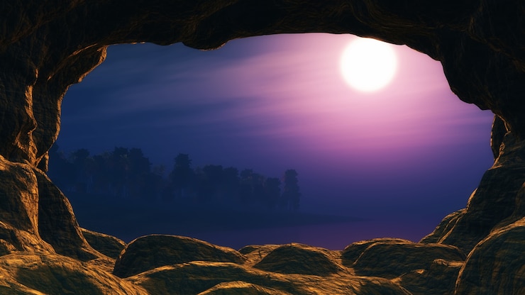 Foto grátis vista de um projeto caverna