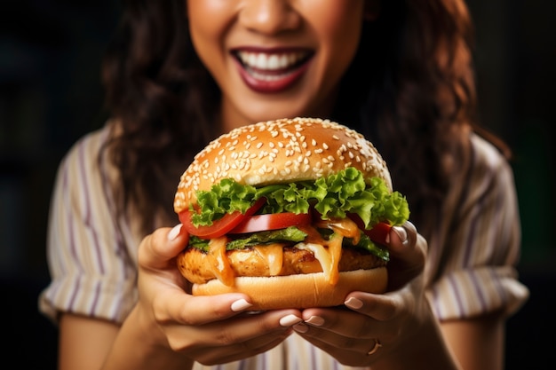 Foto grátis vista de um saboroso hambúrguer com queijo e carne