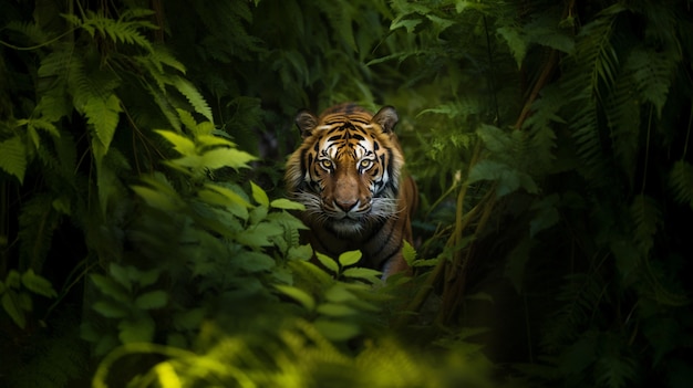 Vista de um tigre selvagem