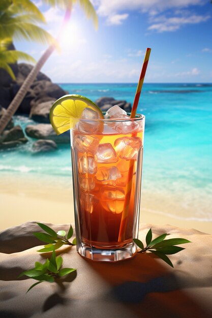 Vista de uma bebida de cocktail de verão