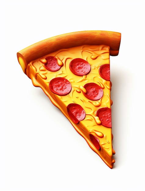 Vista de uma deliciosa pizza de desenho animado em 3d