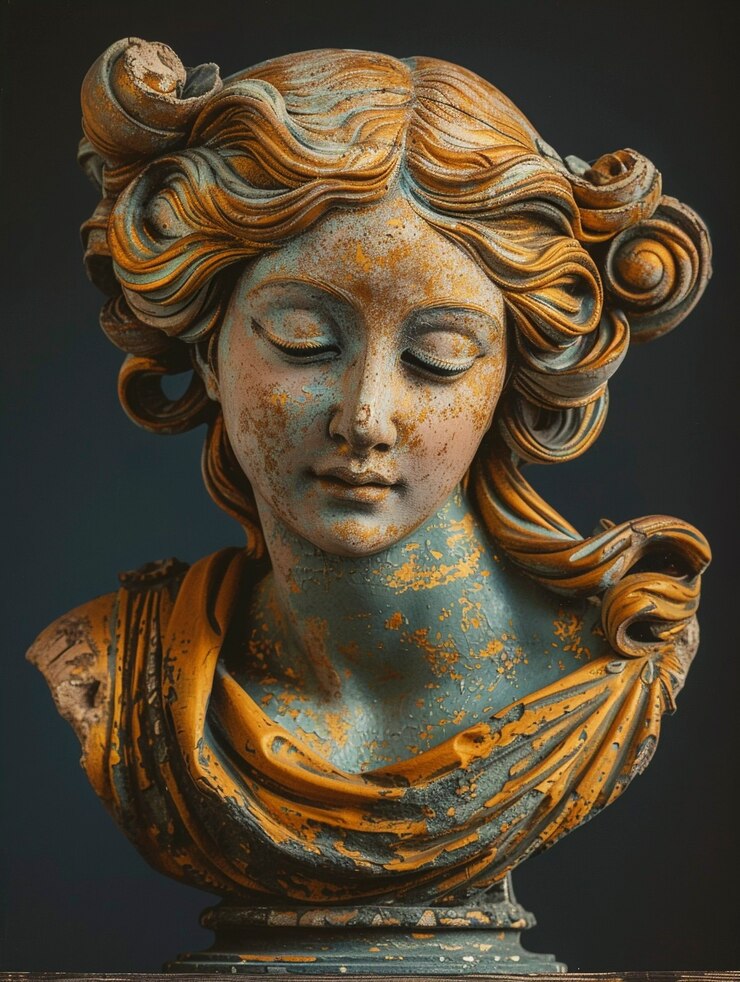 Foto grátis vista de uma figura de busto da grécia antiga