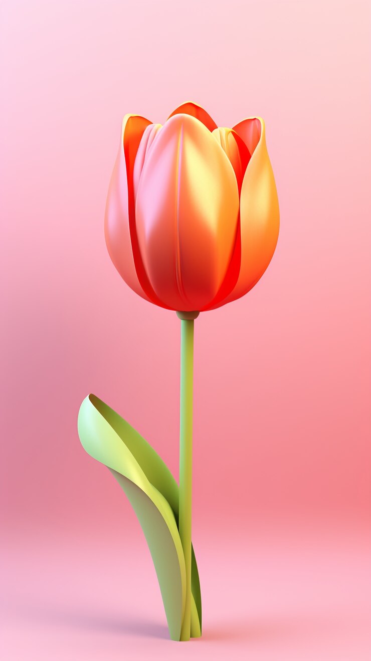 Foto grátis vista de uma flor de tulipa em 3d