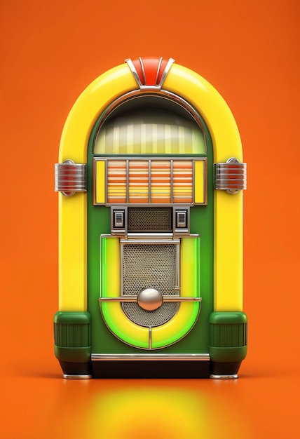 Foto grátis vista de uma máquina de jukebox de aparência retro