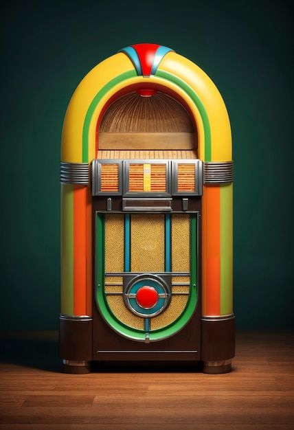 Foto grátis vista de uma máquina de jukebox de aparência retro