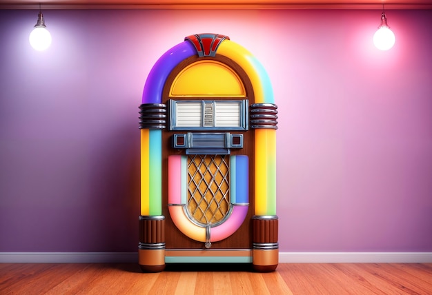 Foto grátis vista de uma máquina de música de jukebox retro