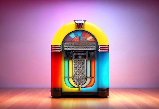 Vista de uma máquina de música de jukebox retro