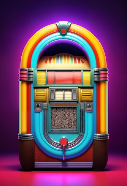 Vista de uma máquina de música de jukebox retro