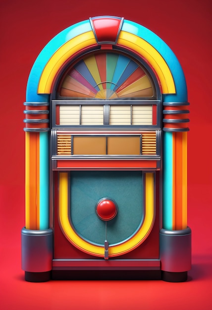 Foto grátis vista de uma máquina de música de jukebox retro