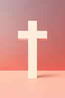 Foto grátis vista de uma simples cruz religiosa 3d