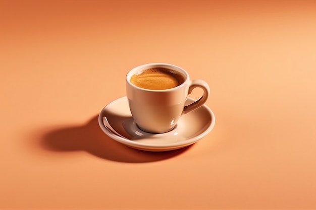 Vista de uma xícara de café 3D