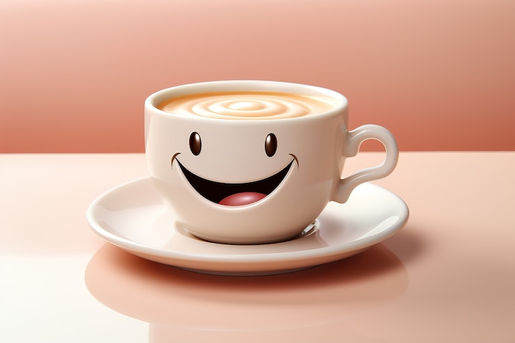 Foto grátis vista de xícara de café animada em 3d