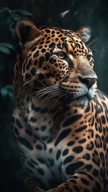 Vista do animal leopardo na natureza