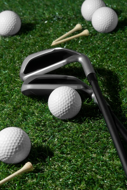 Foto grátis vista do equipamento esportivo de golfe