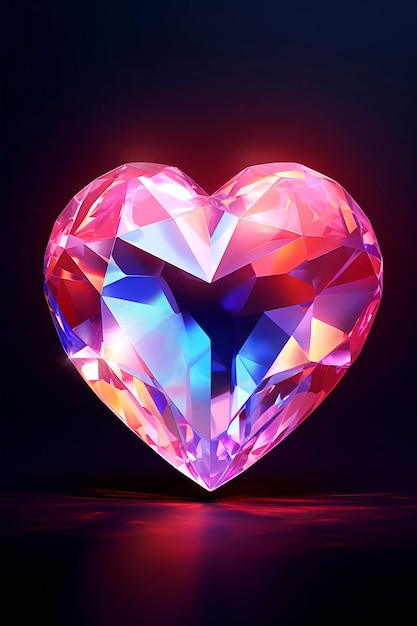 Foto grátis vista do formato de coração feito de pedra preciosa
