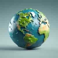 Foto grátis vista do globo terrestre gráfico 3d
