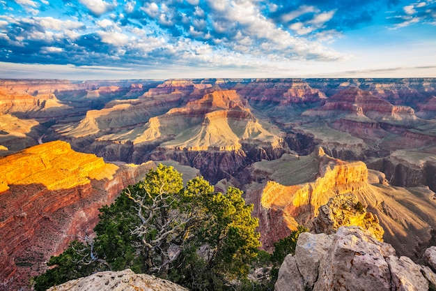 Vista do Grand Canyon com luz da manhã, EUA