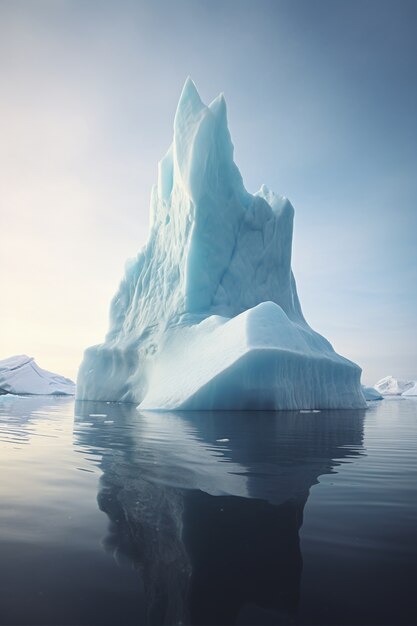 Vista do iceberg na água