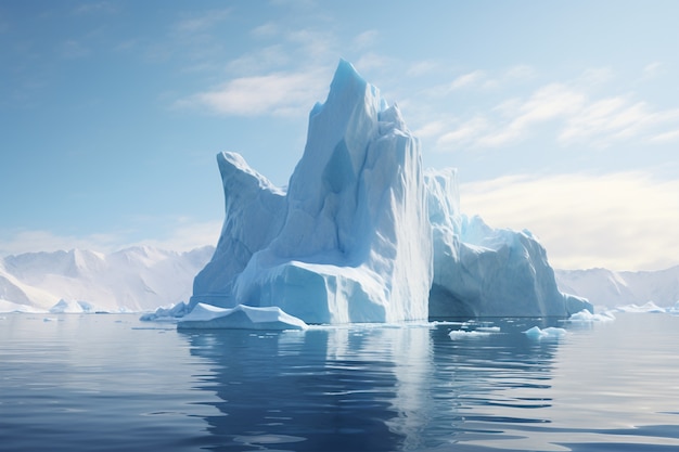 Vista do iceberg na água