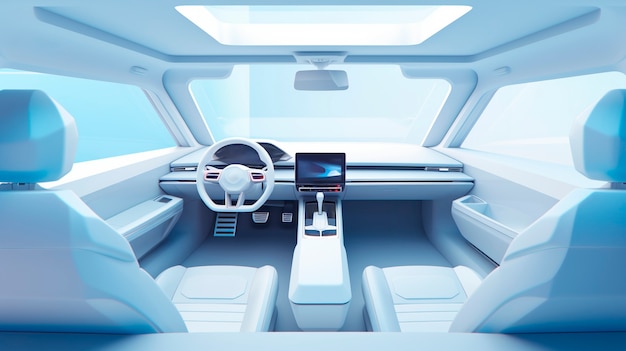Vista do interior do carro 3D
