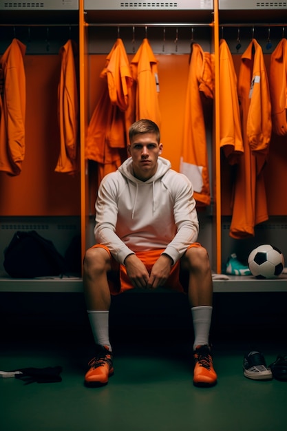 Foto grátis vista do jogador de futebol antes da partida