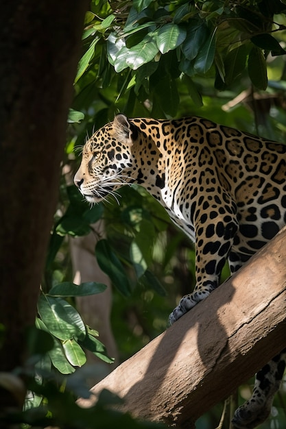 Vista do leopardo selvagem na natureza