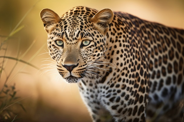 Foto grátis vista do leopardo selvagem na natureza