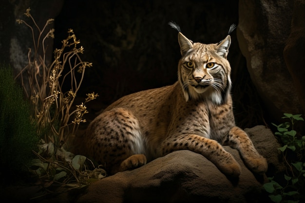 Foto grátis vista do lince selvagem na natureza