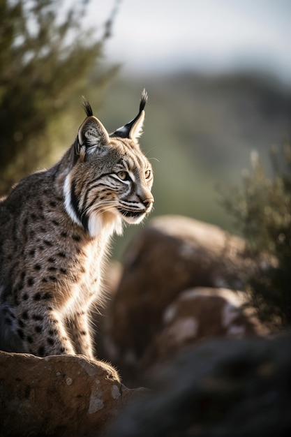 Foto grátis vista do lince selvagem na natureza