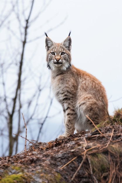 Foto grátis vista do lince selvagem na natureza