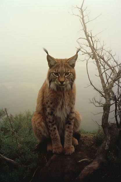 Foto grátis vista do lince selvagem na natureza