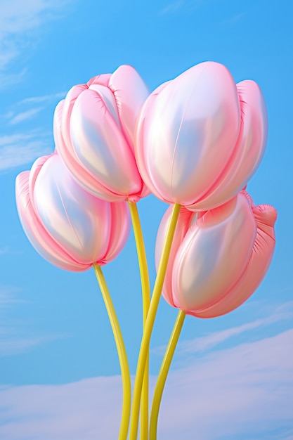 Foto grátis vista do lindo buquê 3d de flores