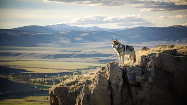 Foto grátis vista do lobo selvagem