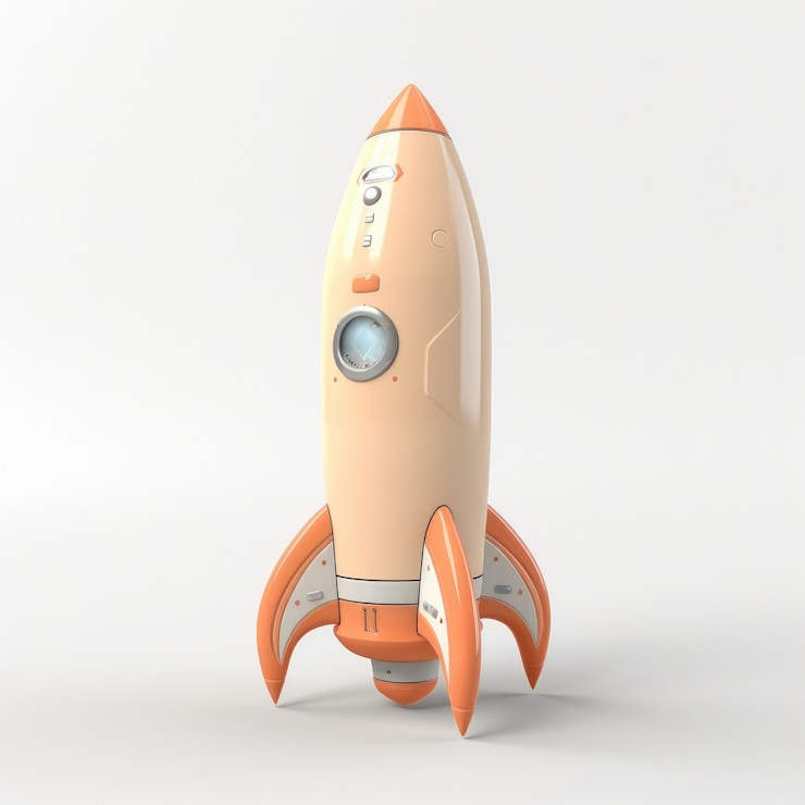 Foto grátis vista do modelo de foguete espacial 3d