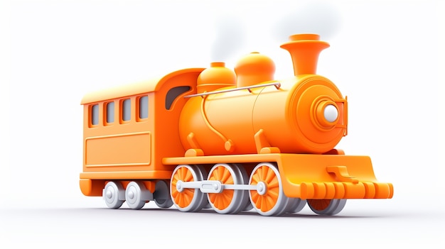 Foto grátis vista do modelo de trem 3d semelhante a um brinquedo