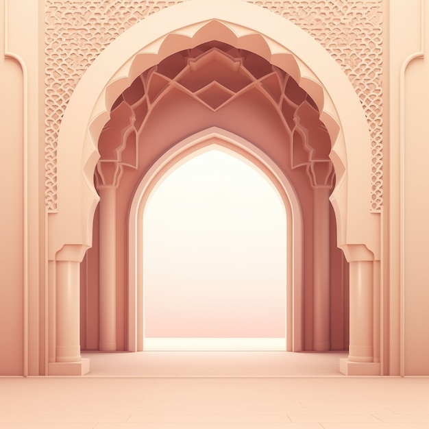 Vista do motivo de arco islâmico 3D