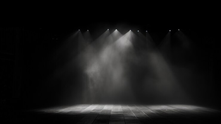 Foto grátis vista do palco do teatro em preto e branco