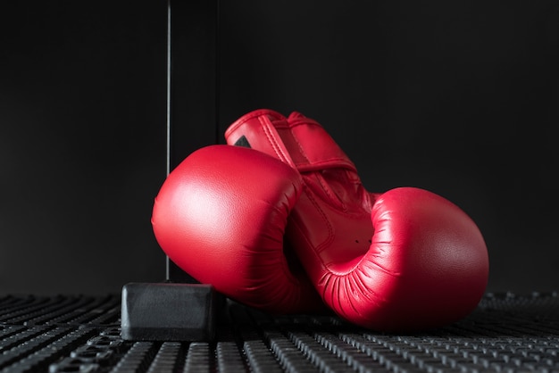 Vista do par de luvas de boxe