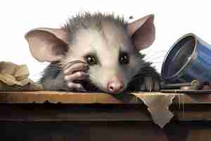 Foto grátis vista do personagem de desenho animado opossum