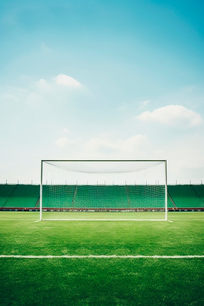 Vista do portão e do campo de futebol