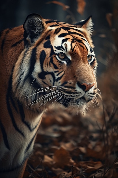 Vista do tigre na natureza
