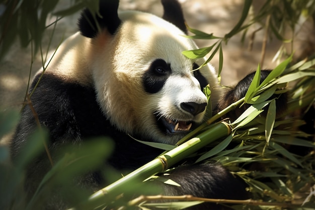 Foto grátis vista do urso panda na natureza