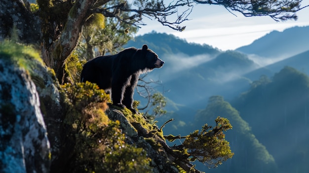 Foto grátis vista do urso panda selvagem