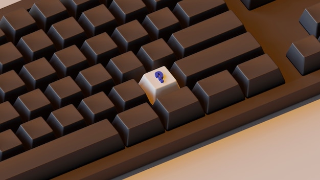 Vista dos botões do teclado 3d