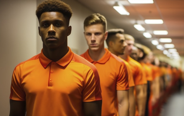 Foto grátis vista dos jogadores de futebol antes do show