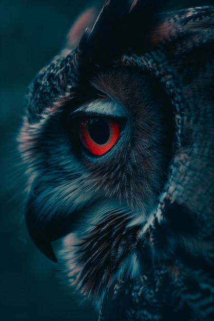 Foto grátis vista fotorrealista da coruja à noite