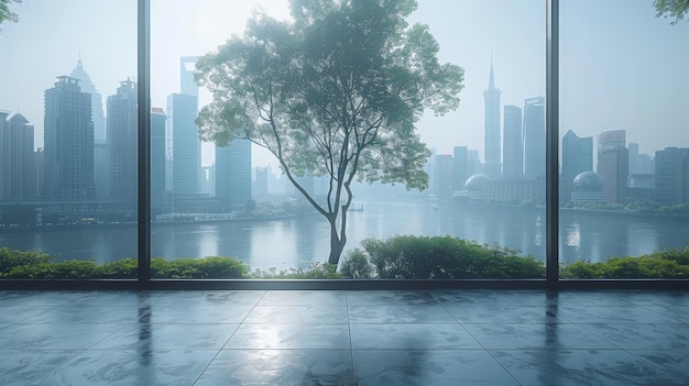 Vista fotorrealista de árvore na natureza com galhos e tronco