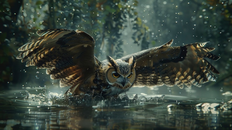 Foto grátis vista fotorrealista de coruja com penas na natureza