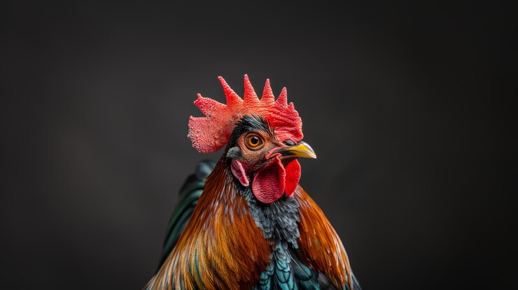 Foto grátis vista fotorrealista de um galo com bico e penas