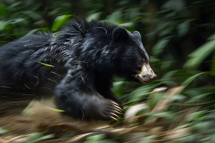 Foto grátis vista fotorrealista de urso selvagem em seu ambiente natural